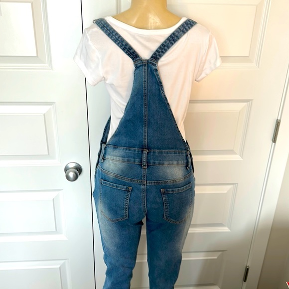 M | Blue Denim Overalls with Knee Embroidery - Picture 8 of 8